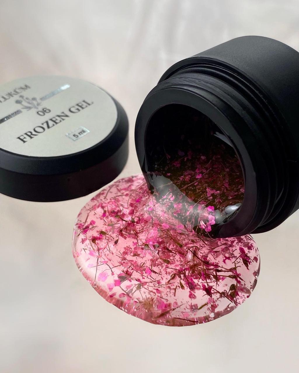 Lukum Frozen Gel No06 — декоративний гель із сухоцвітами, 5 мл