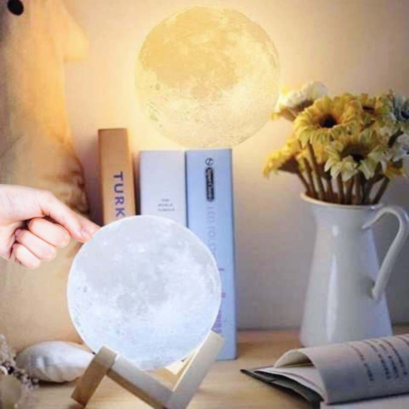 3D Нічник світильник місяць Moon Touch Control 15 см