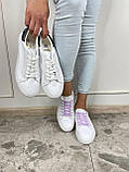 Кеди 11049 білі з чорною п'ятою, фото 3