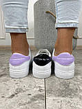 Кеди 11049 білі з чорною п'ятою, фото 2