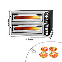 Печь для пиццы, 4+4 x 35 см, 2 камеры