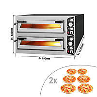 Печь для пиццы, 6+6 х 35 см, 2 камеры