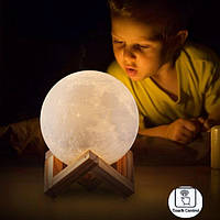 3D Нічник світильник місяць Moon Touch Control 15 см