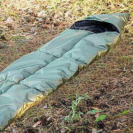Спальний мішок з флісом ЗИМА (ковдра з капюшоном), Хакі, ширина 100 см