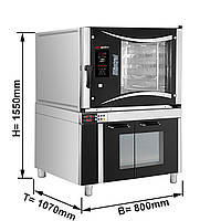 Электрическая конвекционная печь - 5x EN 60 x 40 cm - вкл. Расстоечный шкаф с направляющими для противней 8x