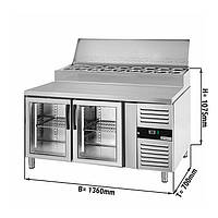 Холодильный стол / Саладетта PREMIUM - 1.4 x 0.7 m / 2 стекл.двери / объем: 282 л GGM Gastro