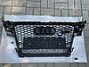 Решітка радіатора Audi A4 B8 (07-11) до рестайл у стилі RS4 (чорна + quattro), фото 10