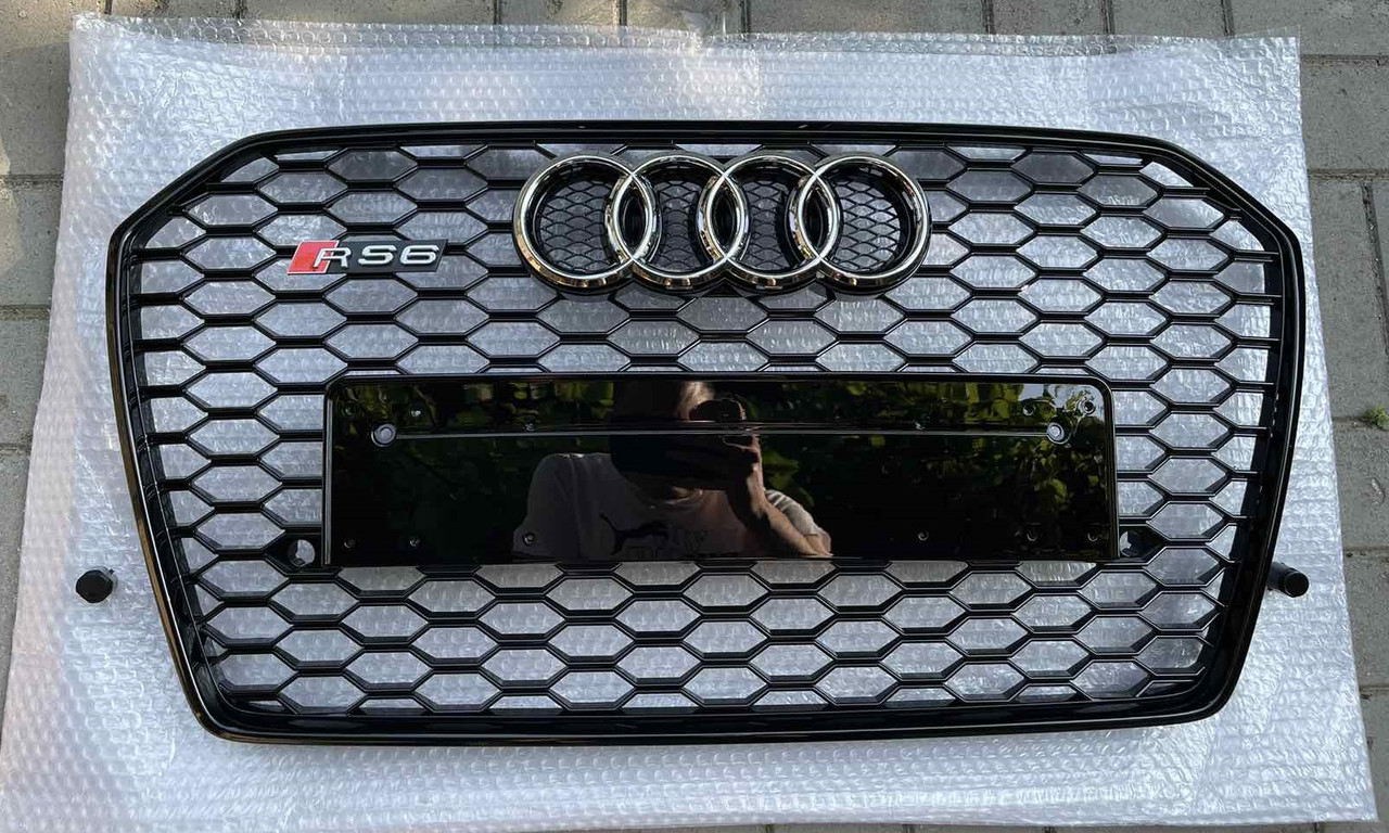 Решітка радіатора Audi A6 C7 (14-18) стиль RS6 (чорна)