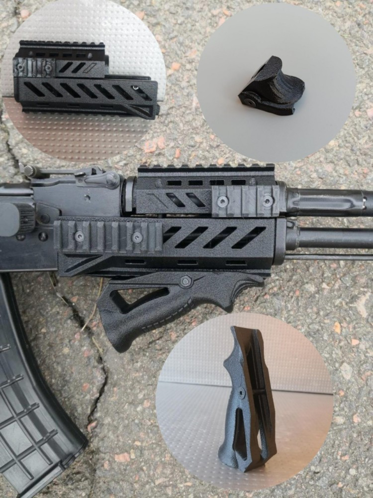 Тактичний військовий Комплект обвісу для тюнінга зброї АК-47, АК-74 цівка, ручка перенесення вогню, упор під палець