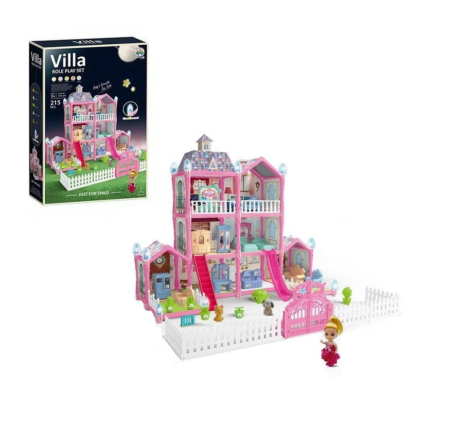 Будиночок для ляльок 556-54/64, з меблями, лялечка, аксесуари, дитяча іграшка, ігровий набір DIY, фото 1