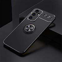 Силіконовий чохол для Samsung Galaxy A54 чорний матовий з кільцем