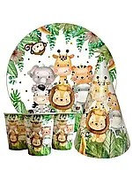 Набір дитячого одноразового посуду "Тварини"