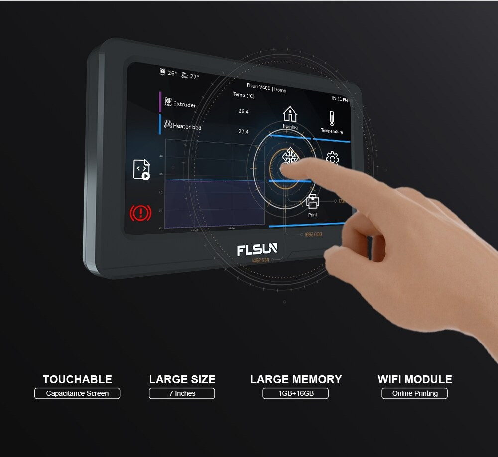 Планшет мультисенсорный экран для управления 3D принтером на основе прошивки Klipper Flsun Speeder Pad - фото 4 - id-p1893102809