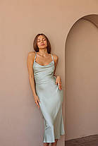 Ніжна жіноча шовкова сукня комбінація Нінель New з відкритою спиною різні кольори Smdi7736, фото 5