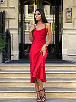 Ніжна жіноча шовкова сукня комбінація Нінель New з відкритою спиною різні кольори Smdi7736, фото 3