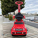 Дитячий електромобіль каталка-толокар M 3853 EL-3, Mercedes-Benz, гумові колеса, шкіряне сидіння, червоний, фото 3