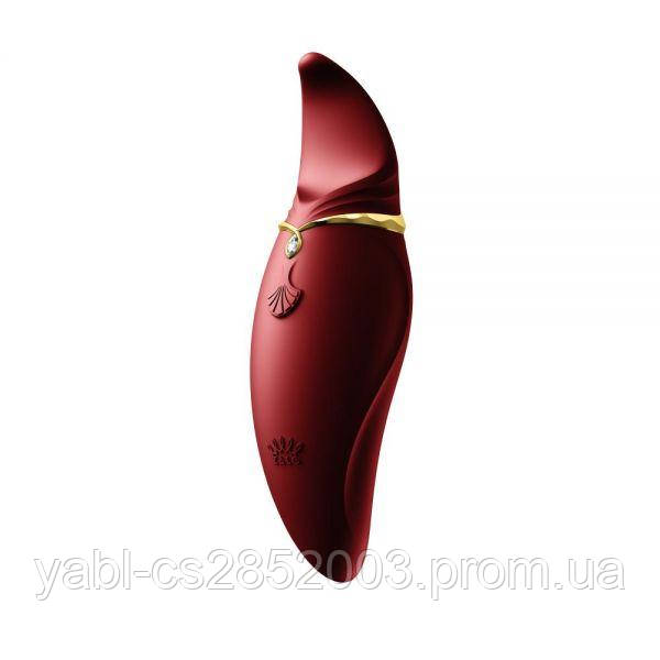 Кліторальний вібромасажер із язичком і вібрацією Zalo Hero, Wine Red
