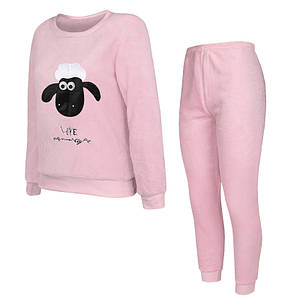 Жіноча тепла піжама Lesko Shaun the Sheep Pink XL костюм для дому