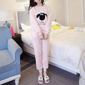 Жіноча тепла піжама Lesko Shaun the Sheep Pink XL костюм для дому