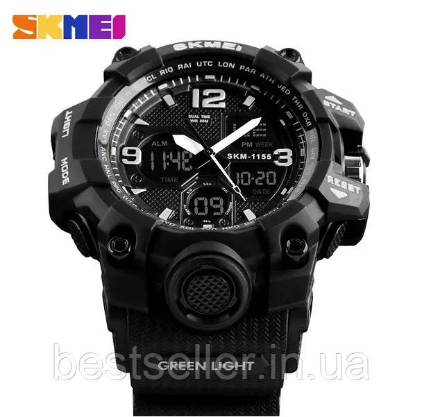 Годинник SKMEI 1155B 5ATM BLACK (МОЖНО ПЛАВАТИ).