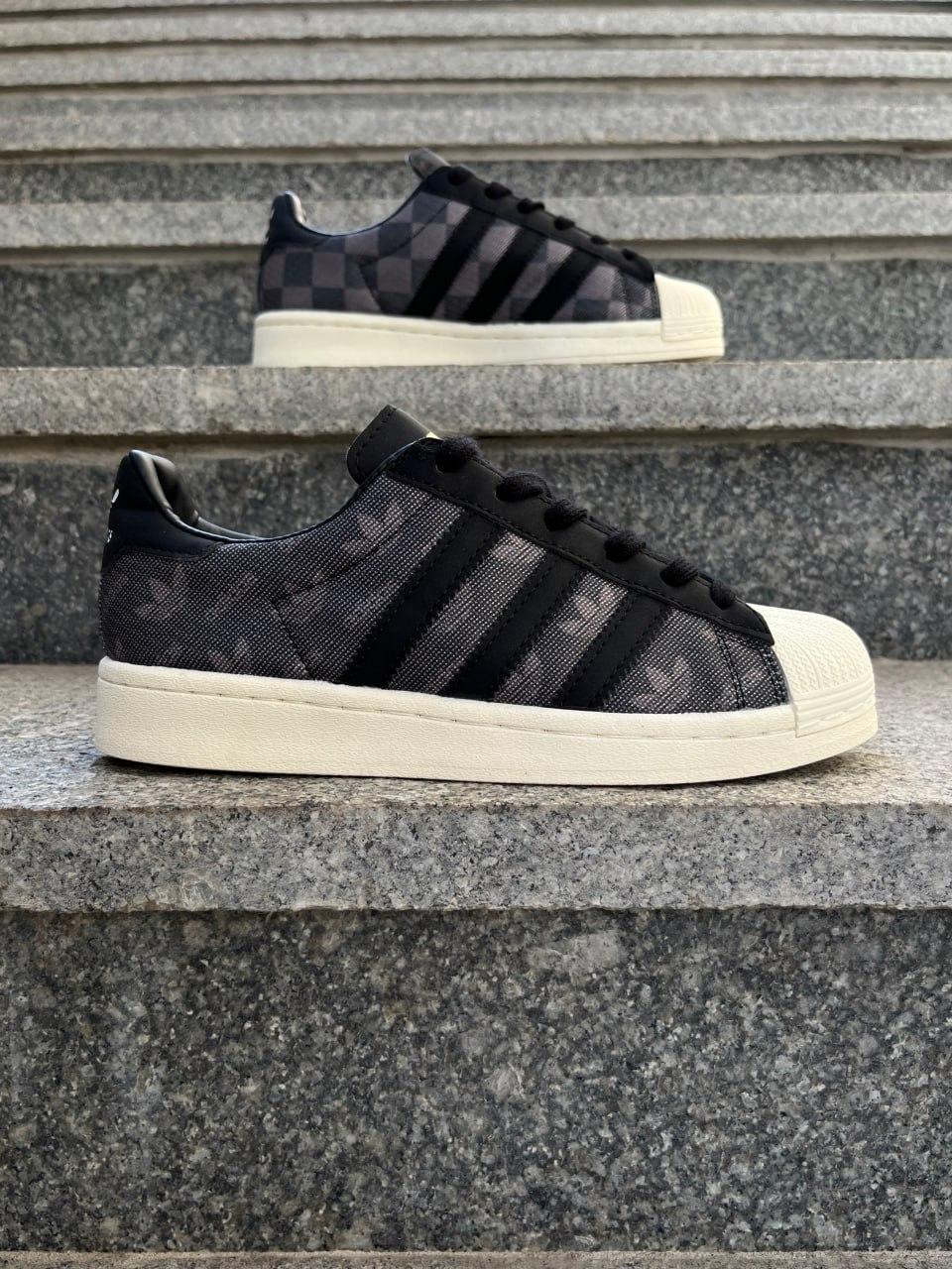 Кросівки чоловічі сірі Adidas Superstar x atmos Denim Pack Grey (12754)