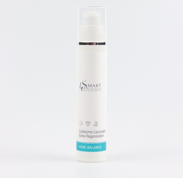 Нічний ліпосомальний крем «Кутибіом» Smart4Derma Acne Balance Cuutibiome lipocream extra regeneration