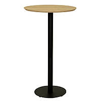 Стіл барний високий круглий на одній чорній нозі для кухні, лоджії, балкона, кафе Soul bar d-50 h-110 Lovko