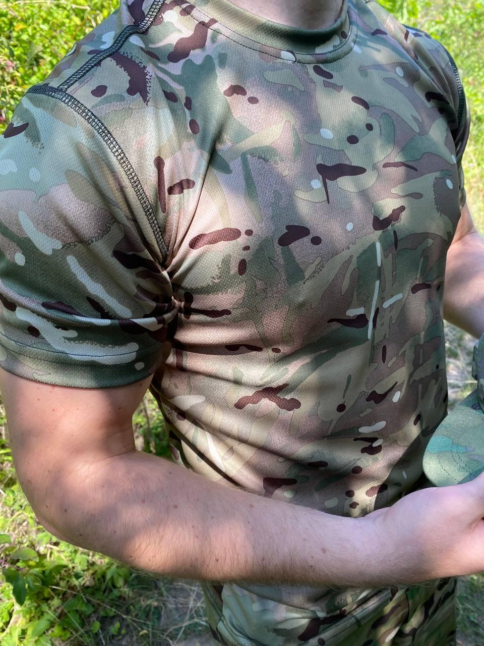 Тактична армійська футболка Coolmax, multicam, військова чоловіча футболка, водовідштовхувальна, для ЗСУ р.44-60