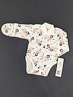 Боди для новорождённых с длинным рукавом Рукавичка-1 Габби Принцесса 56см молочное 10686