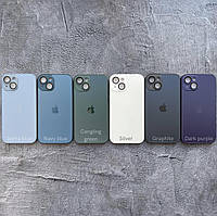 Стеклянный чехол AG Glass Matte Case на iPhone 13 Navy Blue