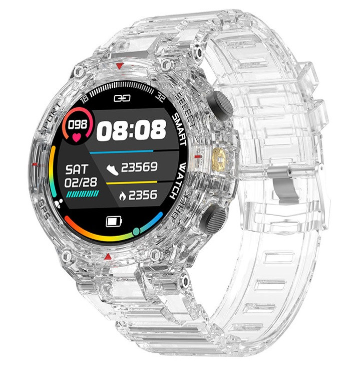 Прозорий розумний годинник Uwatch DT5 Compass White. Сенсорний наручний смартгодинник