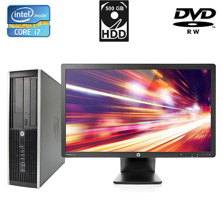 ПК+Монітор HP Compaq 8200 Elite SFF/ i7-2600/ 4GB RAM/ 500GB HDD/ HD 2000+НР EliteDisplay E231 23" 1920x1080, фото 1