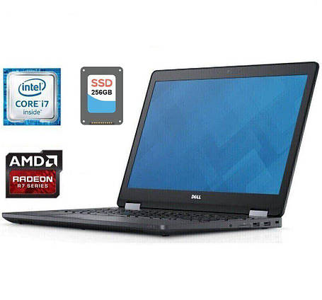 Ігровий ноутбук Dell Latitude E5570/15.6"/Core i7 2 ядра 2.6GHz/16GB DDR4/256GB SSD/Radeon R7 M360/ 2GB/Webcam, фото 2