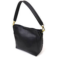 Ділова жіноча сумка з натуральної шкіри 22109 Vintage Чорна GG