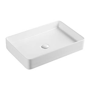 Qtap Tern раковина накладна прямокутна з донним клапаном 600x405x110mm WHITE