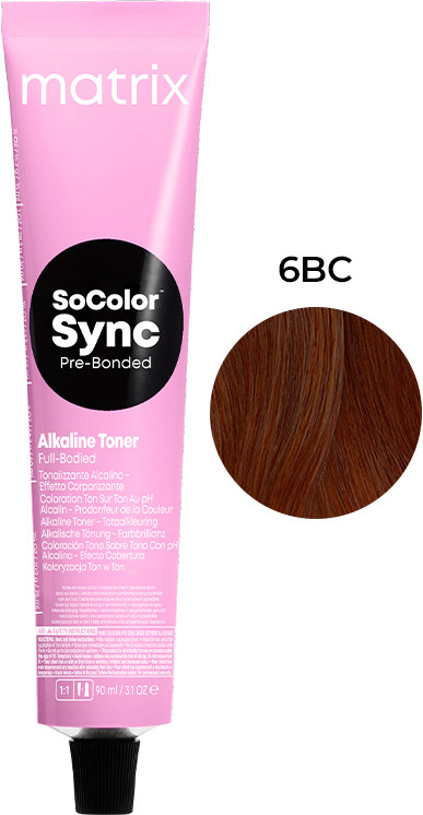 Фарба для волосся тонер тон в тон PRE Bonded Socolor Sync 6BC 90мл Matrix