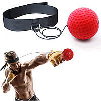 Боксерський ударний м'яч для тренувань пов'язка на голову тренажер для боксу Boxing Reflex Ball