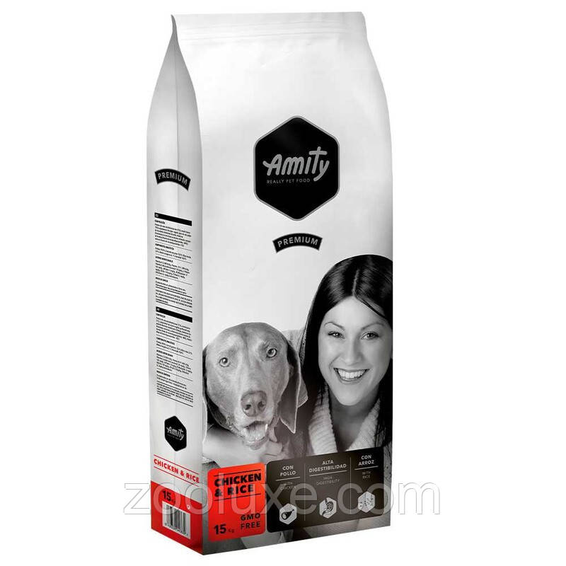 Amity Premium Chicken & Rice 15 кг корм для собак Аміті Преміум Курка та рис