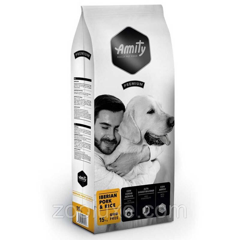 Amity Premium Iberian Pork & Rice 15 кг корм для собак Аміті Преміум Свинина та Рис
