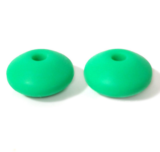 Намистина силіконова еліпс 12х7 мм, колір №30 смарагдовий