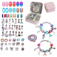 Детский набор для творчества Unicorn Sharm для создания шарм-браслетов и подвесок 57 элементов в шкатулке