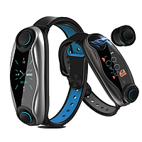 Фитнес браслет Smart+ TWS BT T90 с пульсометром + оксиметр | Смарт часы с наушниками