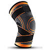 Бандаж коліна AB023. XL/Cіро-Оранжевий. Дві фіксуючих лямки. Ортез коліна. Фіксатор коліна., фото 3