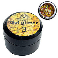 Гель гліттерний Global Fashion №3
