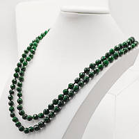 Буси Синтетичний Зелений Агат 8 мм 140 см Кулька з Огранкою