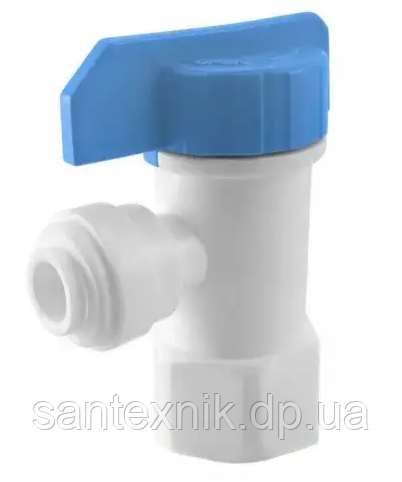 Кран кульовий для баків осмосу 3/8" трубка на 1/4" різьбу