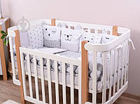 Комплект для детской кроватки Baby Veres Smiling Animals (6 единиц) серый с белым 2407