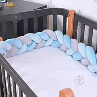 Защита на детскую кровать Blue Grey 120x15 см Baby Veres голубой/серый 154.02.3 2407