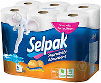 Бумажные полотенца Selpak Super Absorbent трехслойная 6 шт. 2407