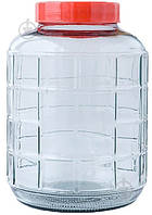 Бутыль стеклянный с крышкой 15,0 л (в комплекте затвор и стропа) 2407